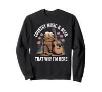 Country Music and Beer Rustic Western Cowboy Guitar & Beer Sweatshirt