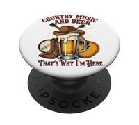 Country Music And Beer That's Why I'm Here Funny Drinking PopSockets Adhesive PopGrip