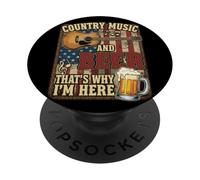 Country Music And Beer That's Why I'm Here Funny Drinking PopSockets Adhesive PopGrip