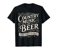 Country Music and Beer That's Why I'm Here Vintage Art T-Shirt
