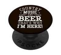 Country Music & Beer Why I'm Here - Vintage Western Cowboy PopSockets Adhesive PopGrip