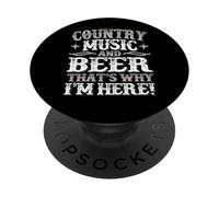 Country Music & Beer Why I'm Here Vintage Western Cowboy PopSockets Adhesive PopGrip