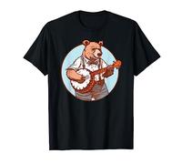 Country Music Cottage Core Cute Bear Playing Banjo T-Shirt