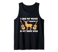 Country Music Deer Hunts Hunting Hunter Guitar Wildlife Tank Top