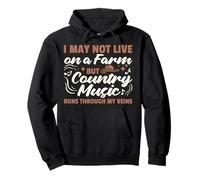 Country Music Runs Through My Veins Western Lover Pullover Hoodie