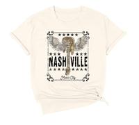 Country Music Shirt for Women Vintage Nashville Tennessee Graphic Tshirts Rodeo Western Short Sleeve Tee Tops 2025 New Blouses for Women UK Tops for Women UK
