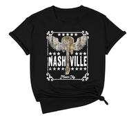 Country Music Shirt for Women Vintage Nashville Tennessee Graphic Tshirts Rodeo Western Short Sleeve Tee Tops 2025 New Blouses for Women UK Tops for Women UK