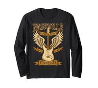 Country Music Women Tee Nashville Music City Guitar Wings Long Sleeve T-Shirt