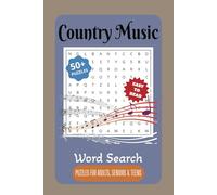 Country Music Word Search Puzzle Book: Word Searches with Easy to Read Print about County Music and More | 6x9 inches, 110 pages | 50+ Puzzles ... Gift for Vacations, Holidays and Free-time