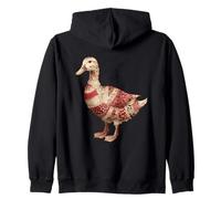 Country Patchwork Duck Retro Floral Quilting Aesthetic Zip Hoodie