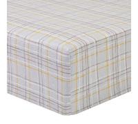 Country Plaid Deluxe Flannel Fitted Crib Sheet-Plaid Print Cotton Flannel, Grays, Brown, White, Mustard Yellow, Fully Elasticized, 10 in Deep Pockets, Fits Standard Crib Mattress 28 in x 52 in
