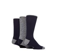 COUNTRY PURSUIT Men’s 3 Pair Water Repellent Cotton Socks - Cushioned Outdoor Walking Wellington Boot Wear, Breathable Durable Comfort Fit for Country Use - Size 6-11 Navy