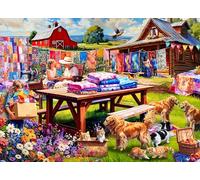 Country Quilts 1000 Piece Jigsaw Puzzle for Adults & Families - Fully Interlocking Pieces - Quilting Artwork in Stunning Color - by Vermont Christmas Company