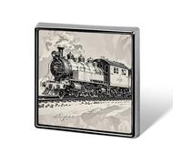 Country Railway Train Square Lapel Pin Women's Novelty Buttons & Pins Metal Badge Cute Brooch Pin Retro Pinback Badge Fashion Bag Pins for Hat Backpacks Tie Suit Wedding Party Accessory