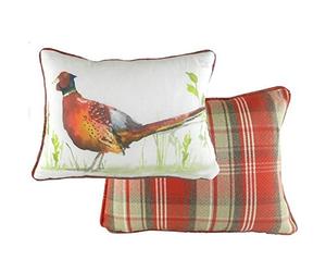 Country Red Pheasant Piped Cushion by Evans Lichfield 43x33cm DPA687