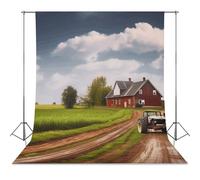 Country Road with Farm And Tractor Backdrop Background for Photography High Density Polyester Fabric Background Banner Seamless Photo Booth Prop Backdrop 56"x79" for Birthday Party Decor Photoshoot Ba