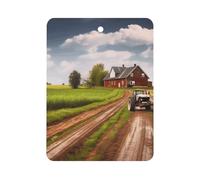 Country Road with Farm And Tractor Car Air Freshener Hanging, Long Lasting Scented Car Aromatherapy Tablets, Square Fragrance Scented Cards for Vehicles, Bedroom, Wardrobe White-style