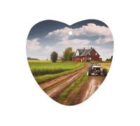 Country Road with Farm And Tractor Car Air Freshener Hanging, Long Lasting Scented Car Aromatherapy Tablets, Love form Fragrance Scented Cards for Vehicles, Bedroom, Wardrobe Gray-style