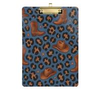 Country Roads Leopard Print Plastic Clipboard for Police Office Nurse Football Coach 9x12
