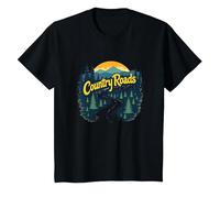 Country Roads Old Row Nostalgia for Men T-Shirt, Kids, Black, 3 Years