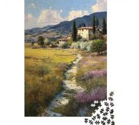 Country Roads Puzzle 1000 Pieces Oil Painting Style Wooden Puzzle for Adults Challenge Toy Educational Games Home Decoration 1000pcs (75x50cm)