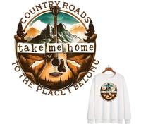 Country Roads Take Me Home Iron On Transfers for T-Shirts Rub on Transfers Stickers Vinyl Ready to Press Stickers Iron on Decals for T-Shirts Clothing Hoodie DIY Crafts