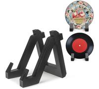 Country Rustic Plate Display Stand, 6-Inch Plate Stand for Display, Vinyl Record Display Stand, Wooden Plate Holder Stand, Farmhouse Wooden Photo Holder Stand
