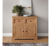 Country Sideboard 2 Door 2 Drawer Solid Wood Antique Pine Wooden Dresser Mercers