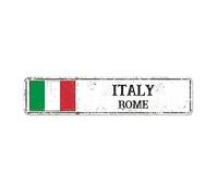 Country Souvenir Italy Vintage Metal Sign City Souvenir Rome Capital City Men Cave Decor Vintage Metal Signs National Flag French Vintage Sign for Living Room Kitchen Outdoor 18x4in