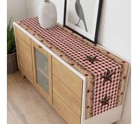 Country Star Table Runner 14x72 inch Farmhouse Texas Star Cotton Linen Dining Table Runner Ideal for Dresser Kitchen Coffee Tables - Machine Washable