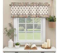 Country Star Valances for Windows, Watercolor House Tree America Countryside Rod Pocket Valance Short Window Treatments Curtains for Kitchen Bathroom Bedroom Decor, 54 x 18 Inches