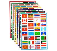 Country Stickers, 196PCS Waterproof World Flag Stickers, Self-Adhesive Flag, 1.8x1.2" Mini Country for Sports Events, Travel, School, Journal, Scrapbook