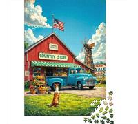 Country Store Jigsaw Puzzles 1000 Pieces Recycled Paper Classic TruckPuzzle for Adults Jigsaw Puzzle Impossible Hard Family Game Great Gift Idea 38x26cm/1000pcs