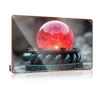 Country Stuff Patio Tin Metal Sign - Steampunk Red Orb With Twisted Metal Base Sweet Rustic Wall Hanging(20X30CM)