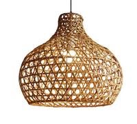 Country Style Cafe Bar Club Hanging Light Unique Breakfast Bar Pendant Light Vintage Intricate Rattan Hollow Chandelier Fixture Suspension Lamp for Bedroom Hallway Dinning Kitchen Island