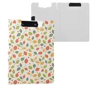 Country Style Colored Leaves Clipboard Folder, A4 Size Folder Clipboard with Pen Slot for Office School