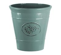Country Style Gloss Plastic Planter - Green, Single Pot - 40cm (H) x 40cm (Dia) - Suitable for Indoor or Outdoor Use.