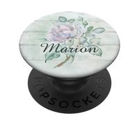 Country Style Personal Name Marion Rose Flower Floral PopSockets Swappable PopGrip