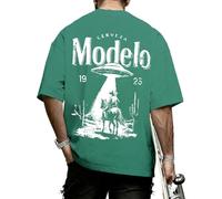 Country T Shirts Men Oversized Crewneck Green