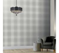 Arthouse Country Tartan Grey Wallpaper for Living Spaces & Feature Walls, 53 cm x 10.05 m Roll, 94901, 294901