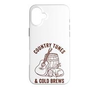 Country Tunes Cold Brews Acoustic Guitar Dog Case for iPhone 16 Plus