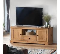Country TV Unit Widescreen 2 Door 1 Drawer Media Solid Wood Pine Wooden Stand