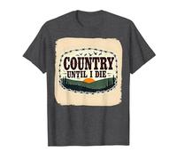 Country Until I Die Rustic Sunset Men Western Patriotic T-Shirt, Men, Dark Heather Grey, L