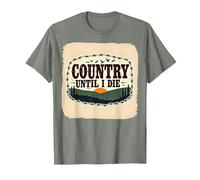 Country Until I Die Rustic Sunset Men Western Patriotic T-Shirt, Men, Olive Heather, M