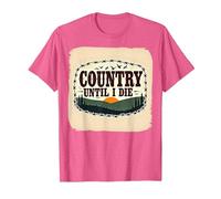 Country Until I Die Rustic Sunset Men Western Patriotic T-Shirt, Men, Pink Heather, XXL