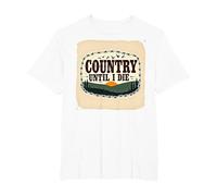 Country Until I Die Rustic Sunset Men Western Patriotic T-Shirt, Men's Big and Tall, White, 5X Tall