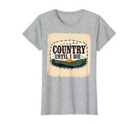Country Until I Die Rustic Sunset Men Western Patriotic T-Shirt, Women, Heather Grey, 3XL