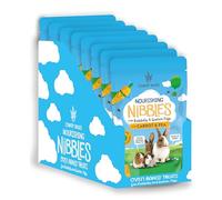 Country Values Nourishing Nibbles with Carrot & Pea, 480g - Oven Baked Treats for Rabbits & Guinea Pigs - High Fibre, Grass Based Rabbit & Guinea Pig Snacks (Pack of 8)