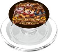 Country&Western Capybara Shiba-Inu with Guitar Music PopSockets PopGrip for MagSafe