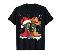 Country Western Christmas | Cartoon Cowboy Boots for Kids T-Shirt